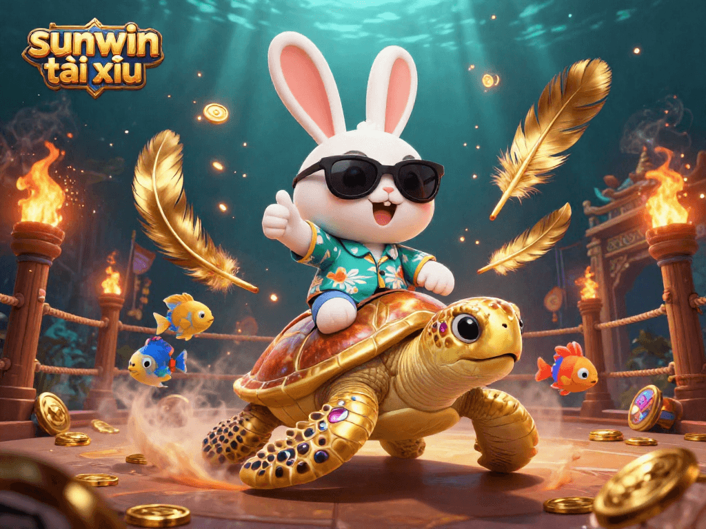 Experience thrill with sunwin tài xỉu, showcasing a lively 3D casino scene with vibrant characters and elements.