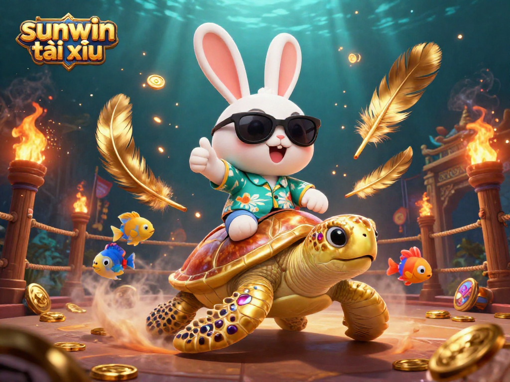 Experience thrill with sunwin tài xỉu, showcasing a lively 3D casino scene with vibrant characters and elements.