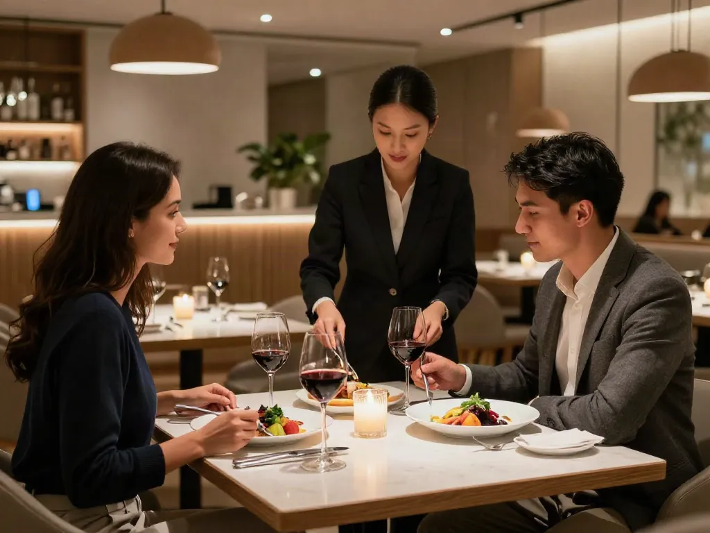 Bedford Social Club features a couple enjoying a gourmet meal in a romantic setting.