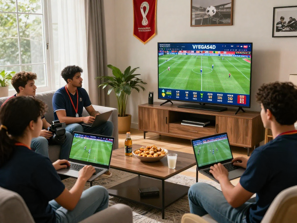 Engaged bettors using VEGAS4D for online sports betting during 2026 World Cup
